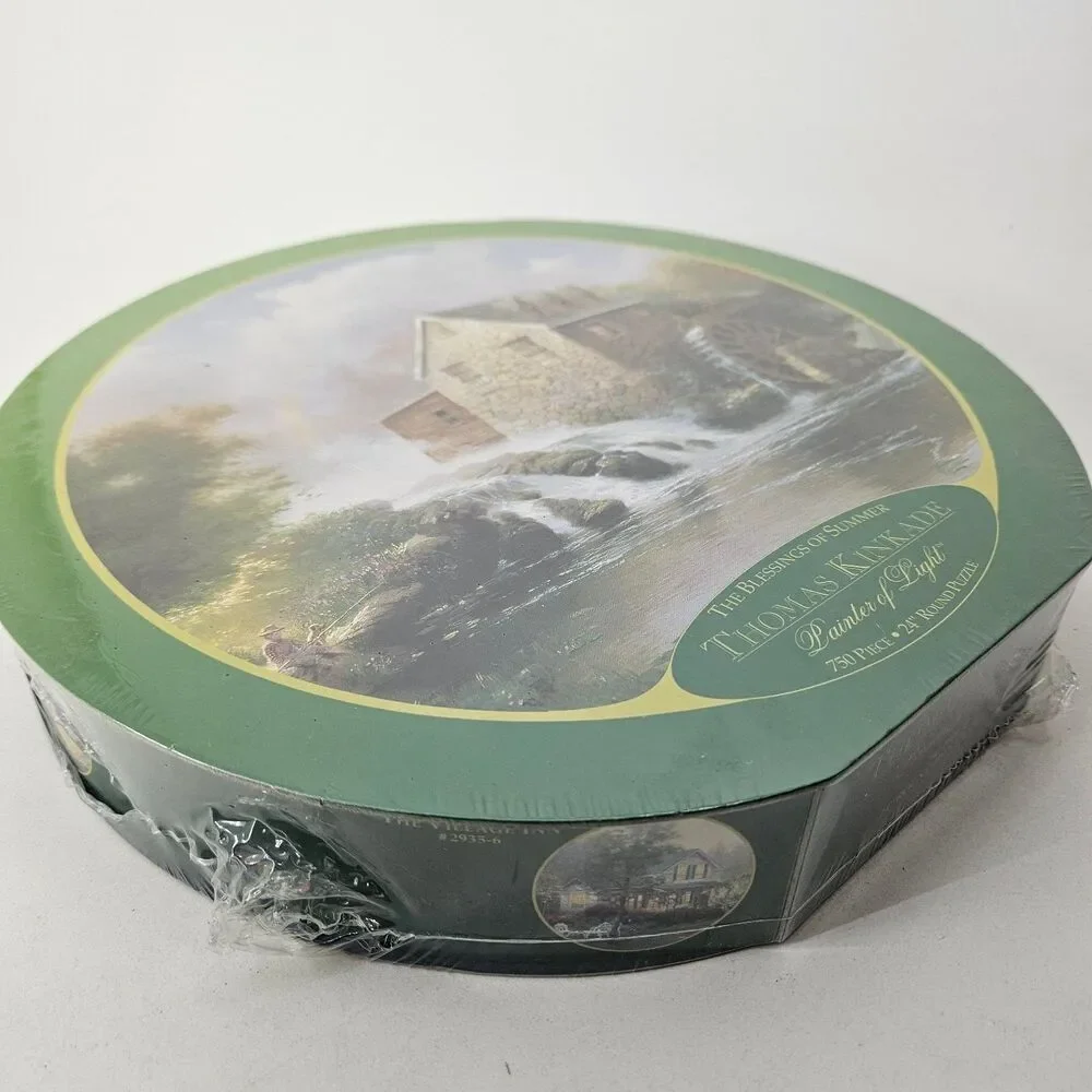 Thomas Kinkade The Blessings of Summer 750 Piece Round Jigsaw Puzzle Ceaco 1999